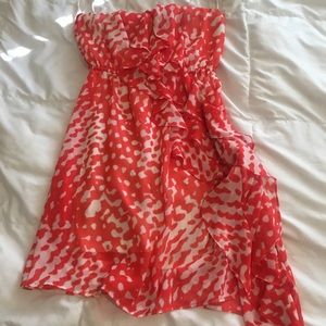 Strapless printed summer dress